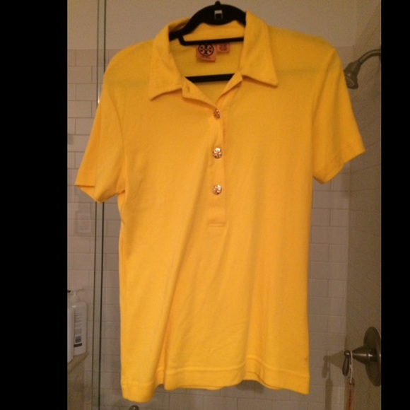 Classy yellow Tory burch collar Tee