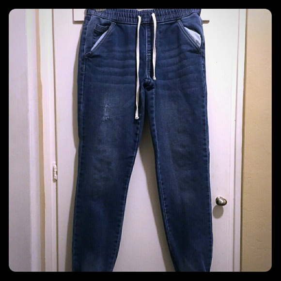 Denim sporty jogger pants from cotton on