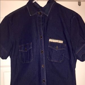 Authentic Burberry denim blouse w/a little stretch
