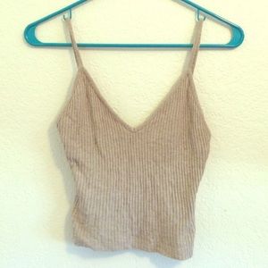 Tan/oatmeal ribbed Joanne tank