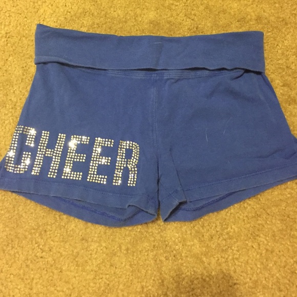 Royal Blue Rhinestone Cheer Shorts
