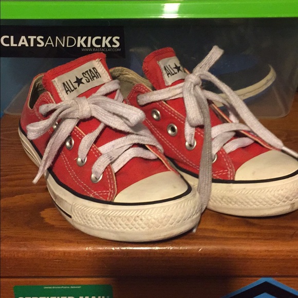 Red converse shoes