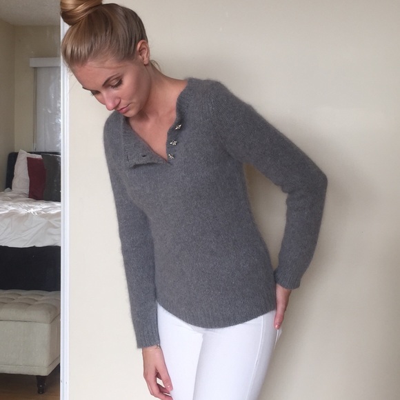 Armand Ventilo Gray Lambs Wool Sweater SZ large - Picture 4 of 4