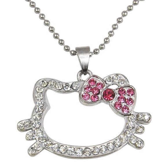 Jewelry - Pink Rhinestone Hello Kitty Necklace