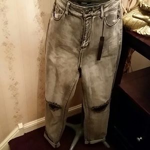 Forever 21 Acid Wash Stretch Skinny Ankle Jeans