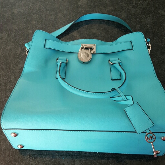 Michael  kors  hamilton large tote aquamarine