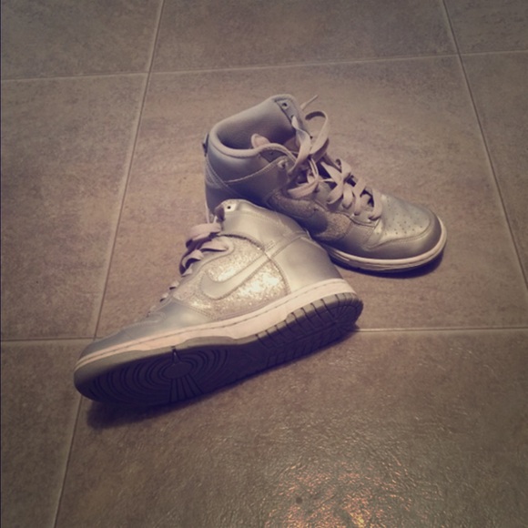 Nike High Tops. Silver. Size 9