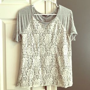 Grey and Lace Top