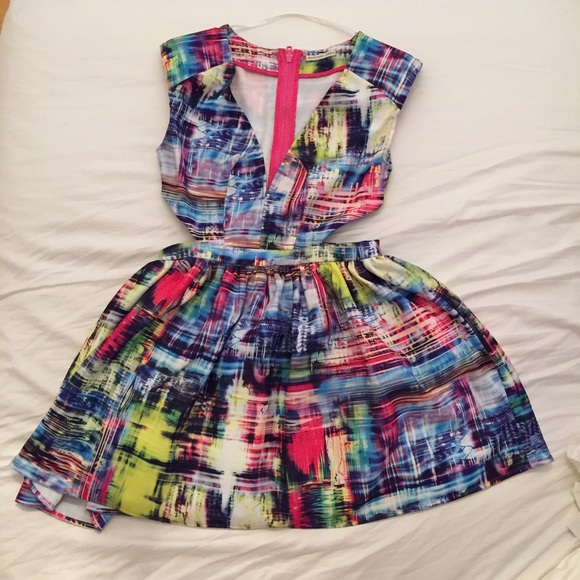 Cutout fit and flare dress