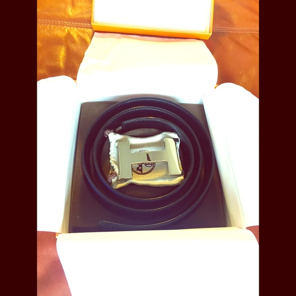 Hermés Constance Blue/Black Belt Kit 42mm Silver H