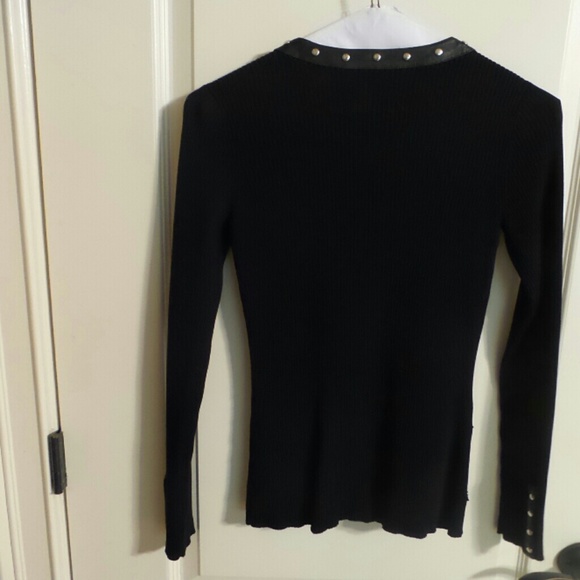 SUPER CUTE " Leather & Studded" CARDIGAN - Picture 2 of 3