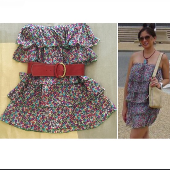 Zara 💯% silk tiered ruffle floral skirt/dress/top