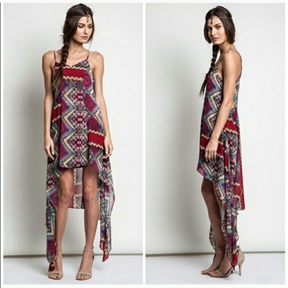Dresses & Skirts - Asymetrical aztec dress - L