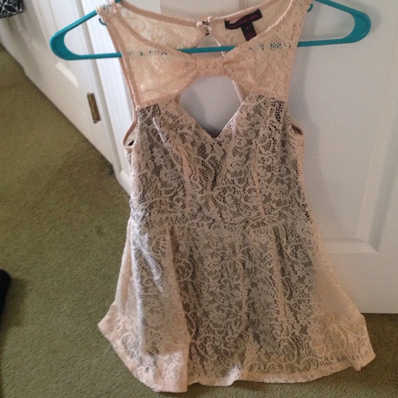 Cream color lace dress by Material Girl