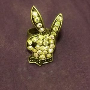 PLAYBOY BUNNY RING, SILVER COLOR
