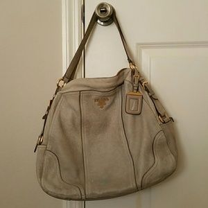 Authentic Prada lambskin large hobo style bag