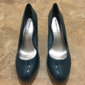 Madden girl teal platform pumps