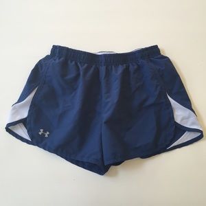 Navy Under Armour running shorts