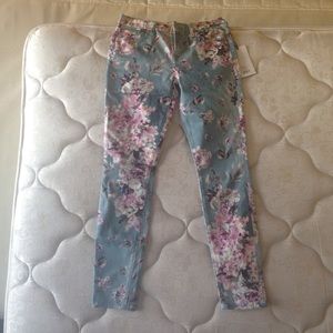 7 for all mankind floral skinny jeans