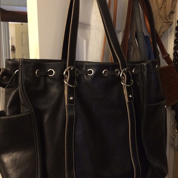 Kenneth Cole Black Leather Hobo