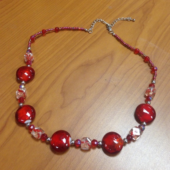 Glass bead necklace