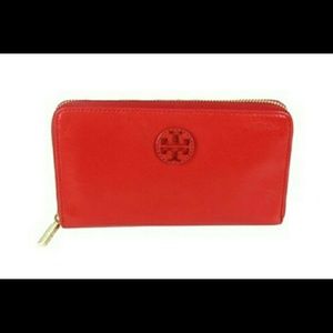 Tory Burch red leather wallet