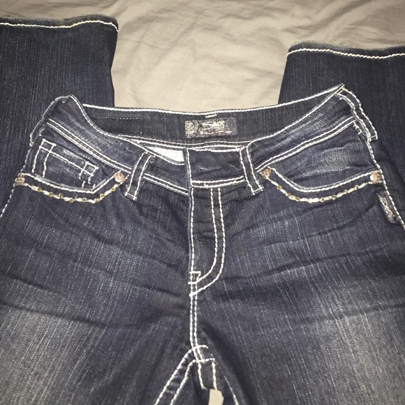 🎁 SOLD 🎁 Suki Flap Silver Jeans - Picture 2 of 3