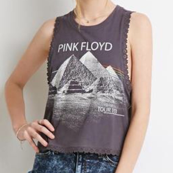 Vintage Pink Floyd Lace Detailed Muscle Tee.