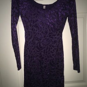 Purple and Black Velvet Dress
