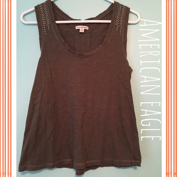 Green embellished tank