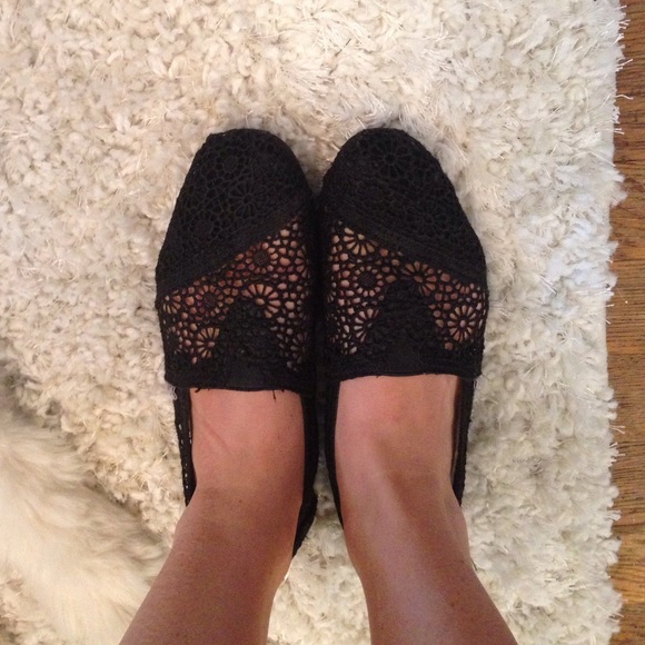 Black Crochet TOMS