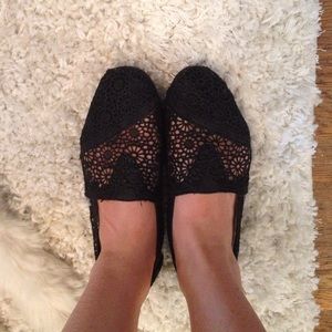 Black Crochet TOMS