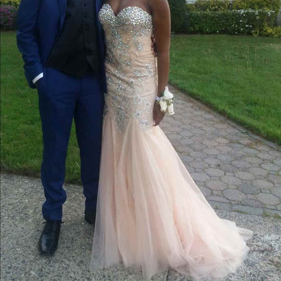 Nude Pink Mermaid Prom Dress 👑