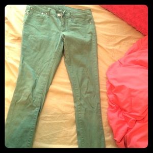 Green skinny pants
