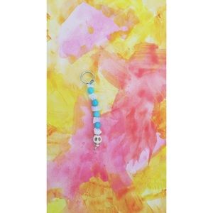 Skull & Turquoise Keyhain