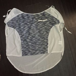 Navy blue and white top