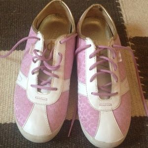 Coach Pink logo tennis shoes