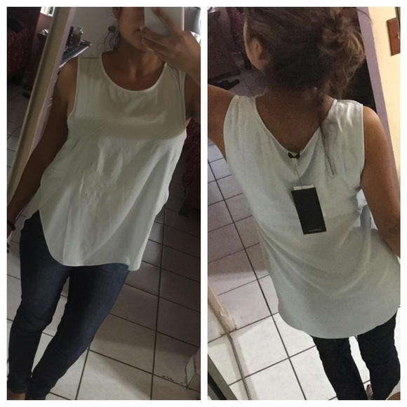 Calvin Klein Light Sky Blue Flowy Loose Blouse Top