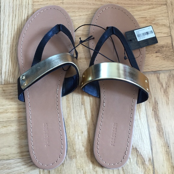 Forever 21 black and gold sandals: size 9