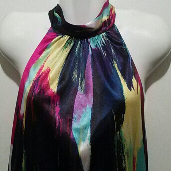 A. Byer Tie Dye Silky Haulter Top