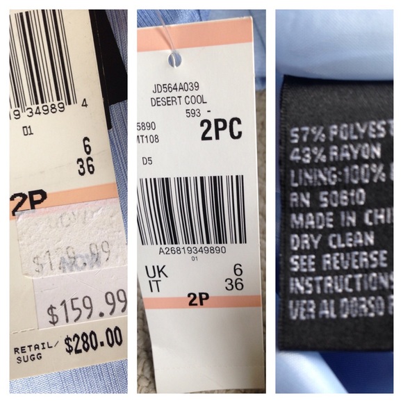 Light blue Kasper Skirt/Jacket. - Picture 3 of 4