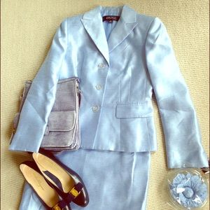 Light blue Kasper Skirt/Jacket.