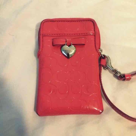 Coral Coach Wristlet