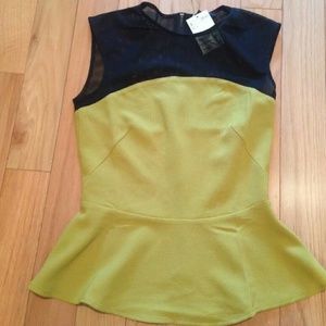 Yellow and black peplum top