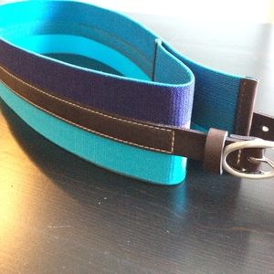 Ann Taylor LOFT Aqua and leather belt