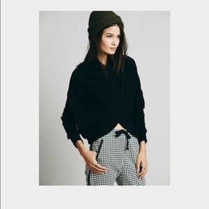 Free people black sugar wrap sweater