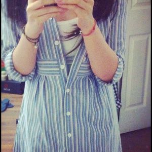 Jack by BB Dakota blue striped shirtdress. XS.