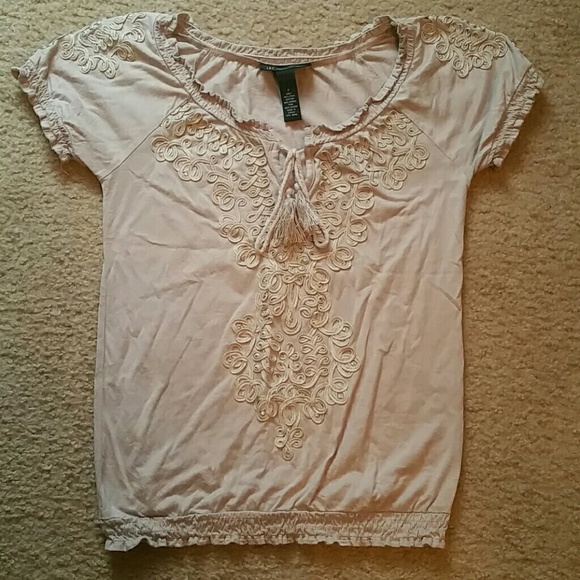 Beige peasant top