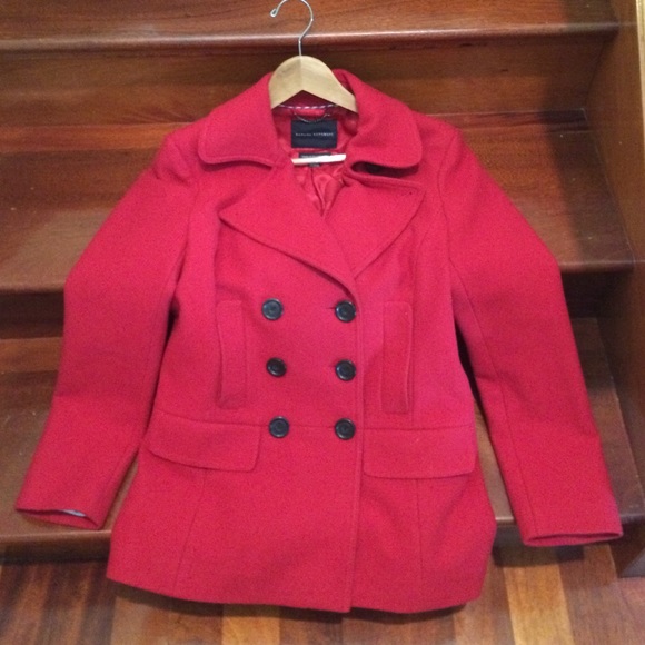 Banana Republic wool blend red pea coat