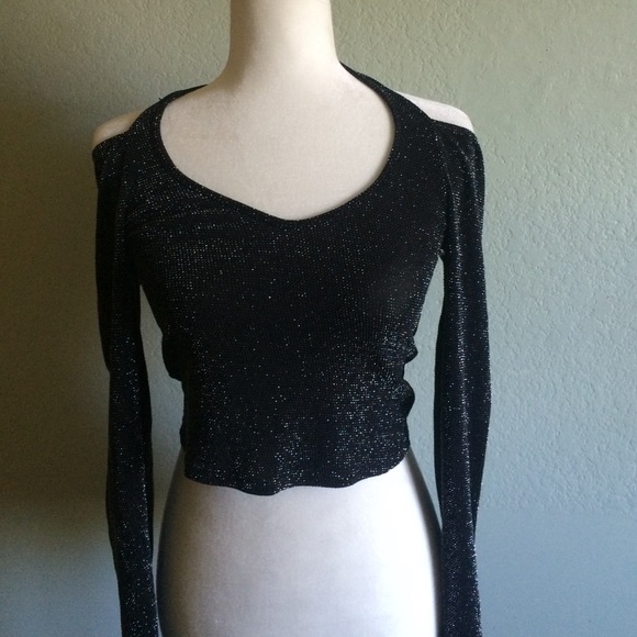 $$ 90's Bebe sheer sparkle crop